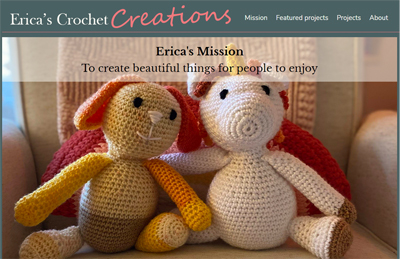 Image of Erica's Crochet Creations website