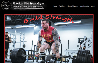 Image of Mack's Old Iron Gym website