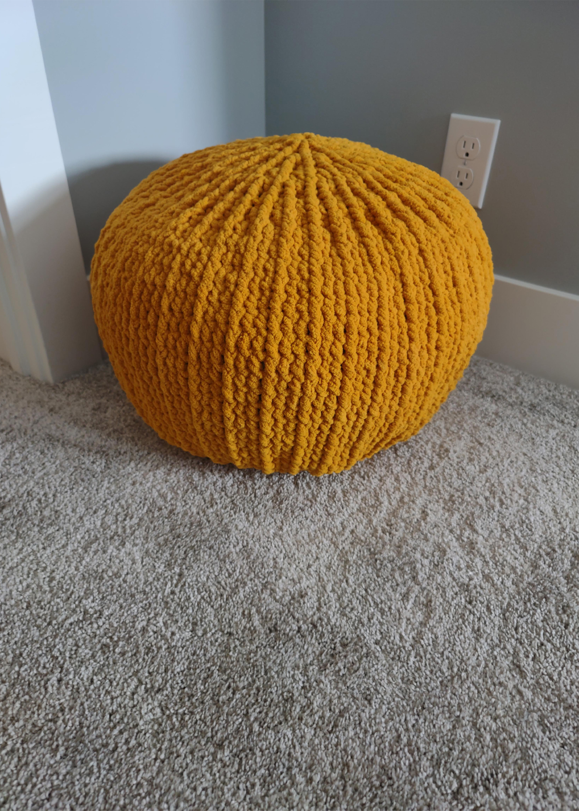 Image of crochet floor pouf
