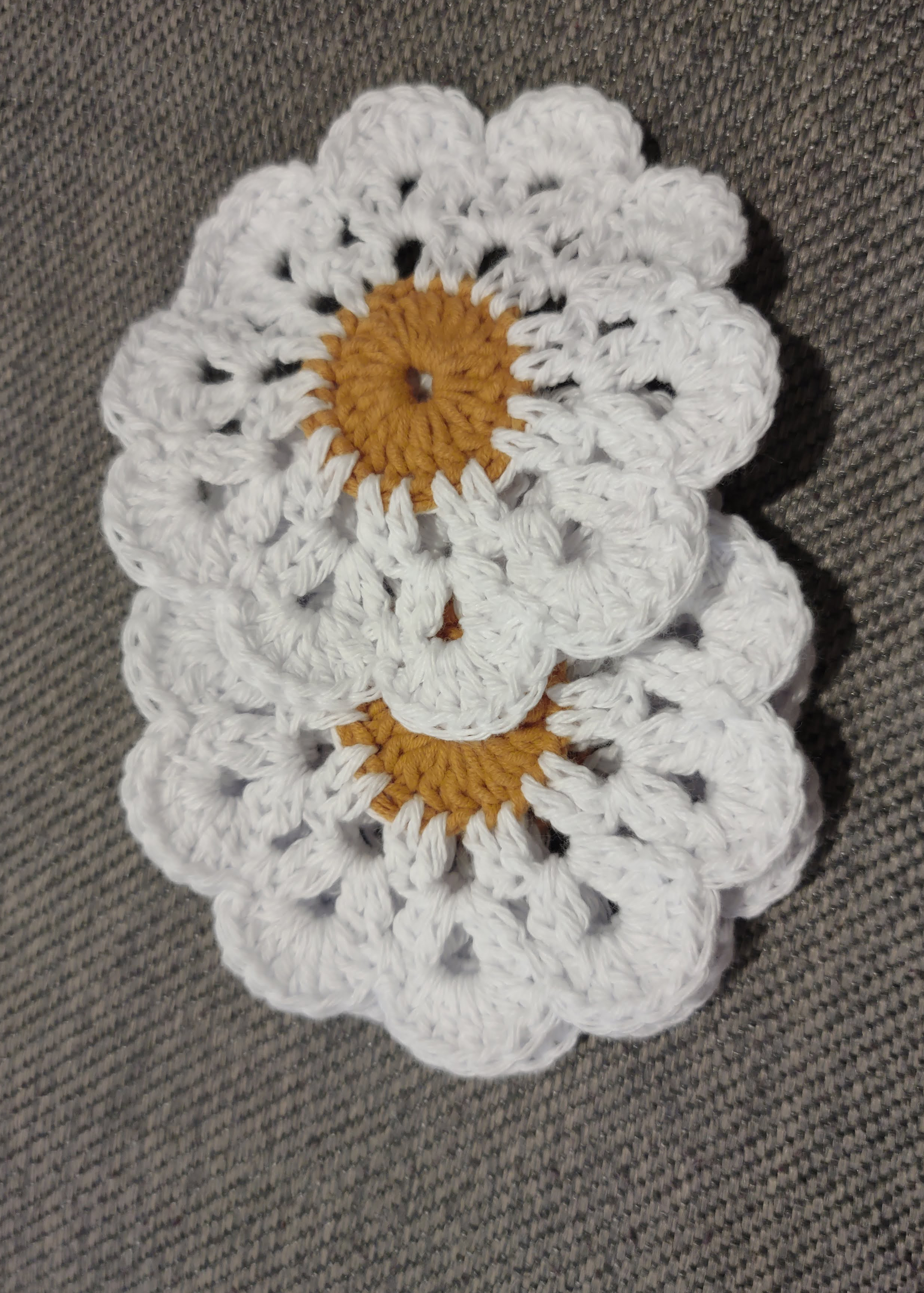 Image of daisy crochet coasters